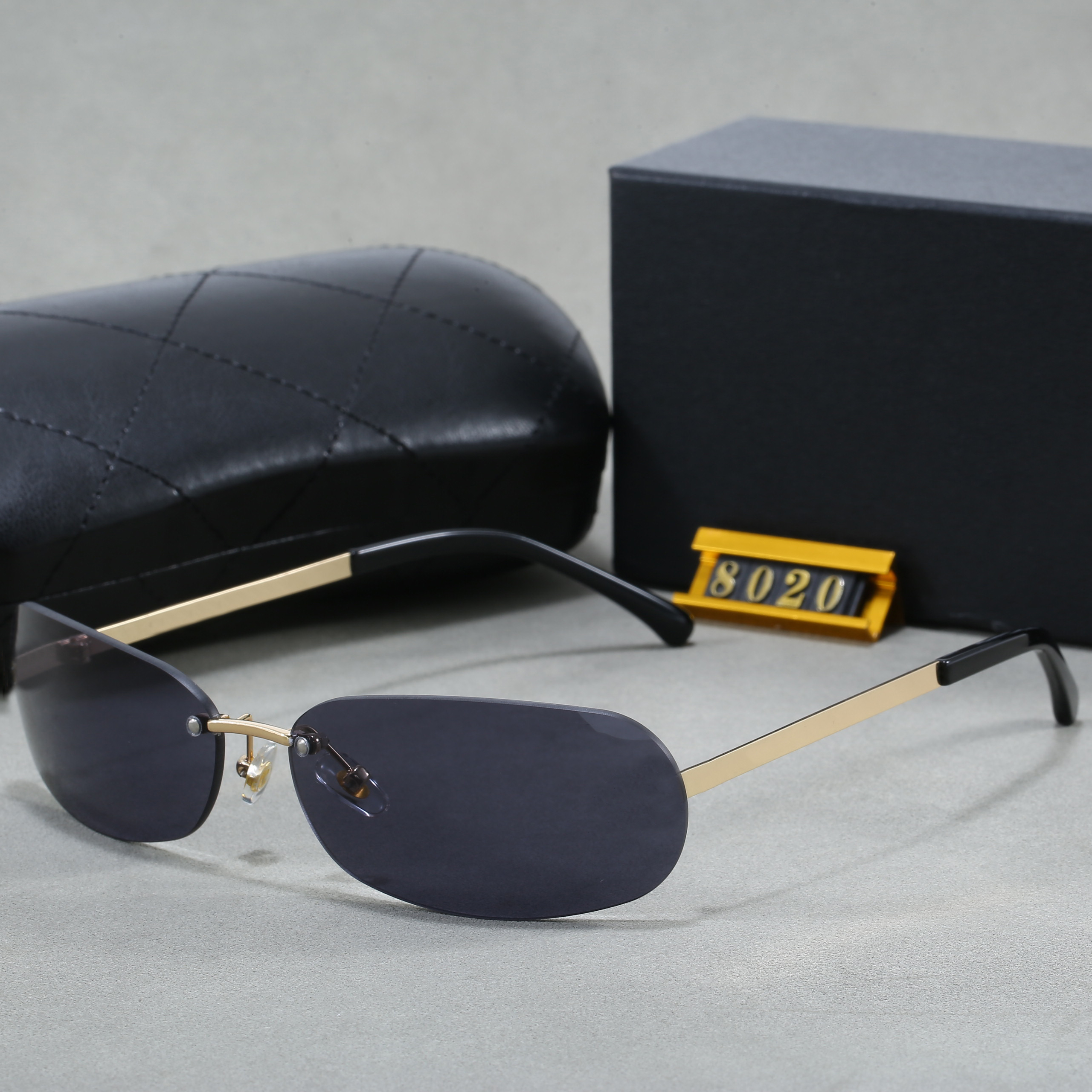 With Box Designer Sunglasses Luxury Eyeglasses Brand Glasses Black Gold Pink Blue Brown Grey Unisex Vintage Full Frame Summer CasualGoggle Shading Polarized Glass