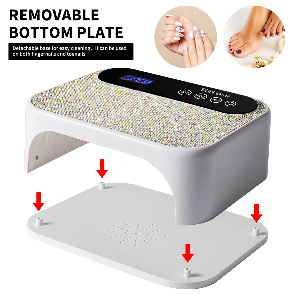 ANRLO Professional Nail Lamp with Built-in Battery & Diamond Design for Rapid Drying
