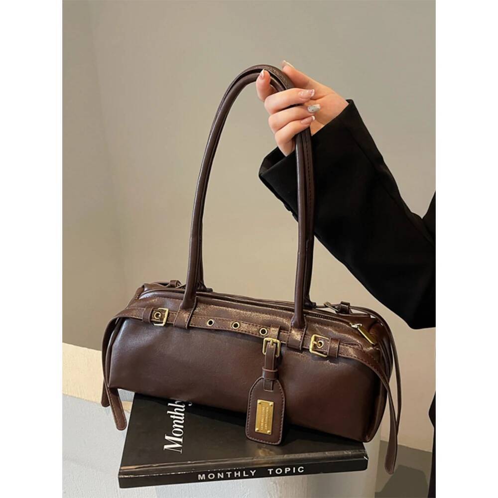 French Retro Style Women s Shoulder Bag Pu Pillow Bag Solid Color Soft Leather Women s Commuting Bag design Armpit Bag Women s Handbag Autumn New Desi