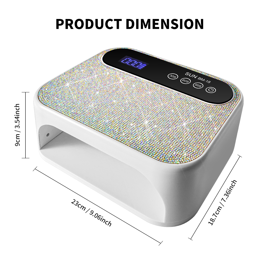 ANRLO Professional Nail Lamp with Built-in Battery & Diamond Design for Rapid Drying