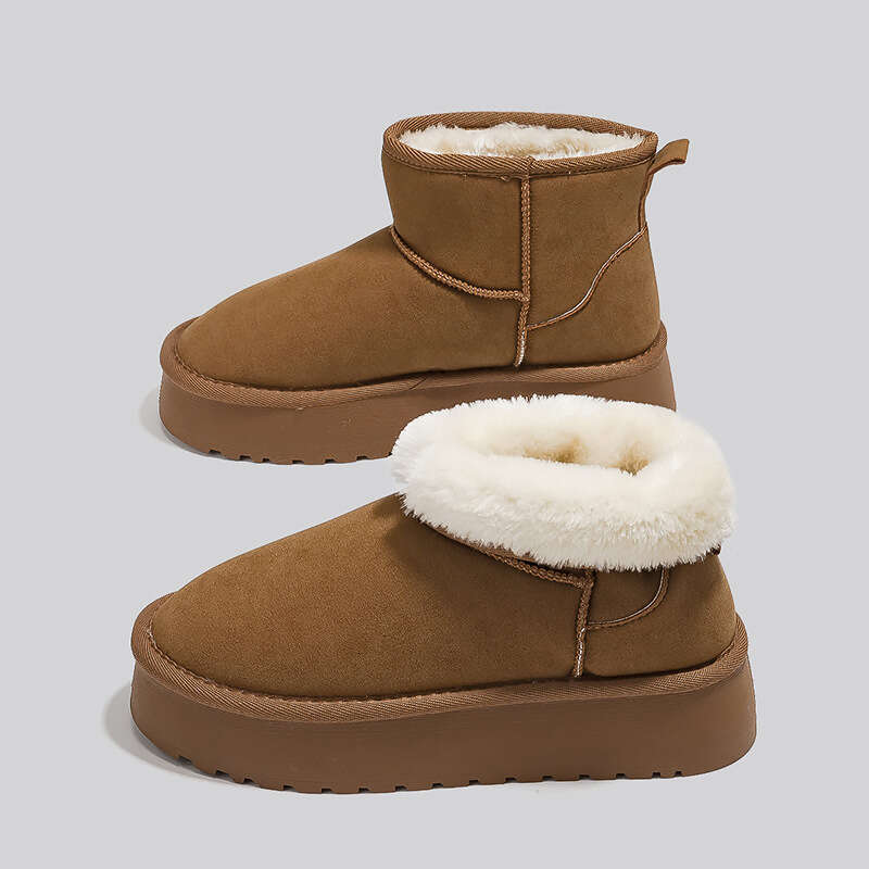 Winter New for women shoes, Fleece-Lined, Thickened Snow Cotton Versatile Thick-Soled Warm Shoes, Short Boots designer boots designer shoes snow boots