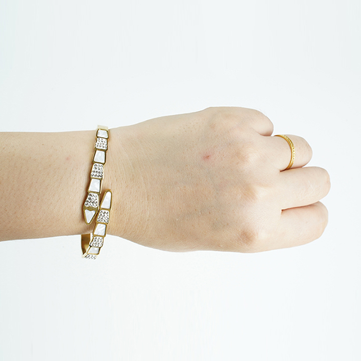 18k gold-plated women's high-end women's jewelry stainless steel open bracelet
