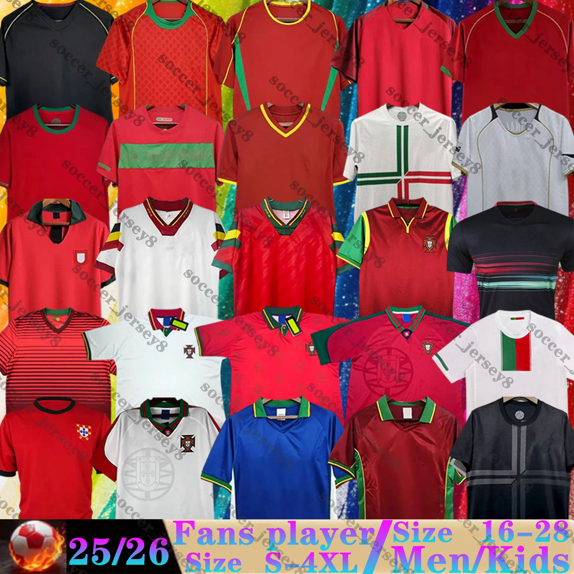 92 93 94 96 98 99 Retro classic Portuguesa soccer jerseys CRONALDO PEPE 00 02 04 06 12 16 18 Portugal PAULETA RUI COSTA FIGO NANI Portugieser football shirt long sleeves