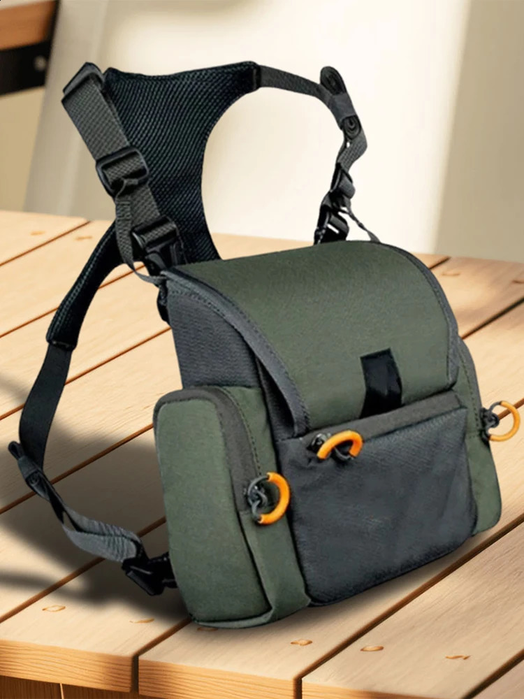 Binocular Harness Chest Pack with Rangefinder Pouch Adjustable Large Capacity Bino Case for Hunting Hiking 250920