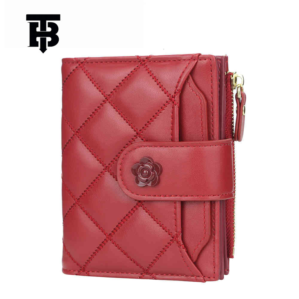 TB BHULAMTE Free Shipping New Designer Women's Bag 2025 Women's Short Wallet Embroidery Buckle Multi Card Slot Wallet Zipper Fashion Ticket 