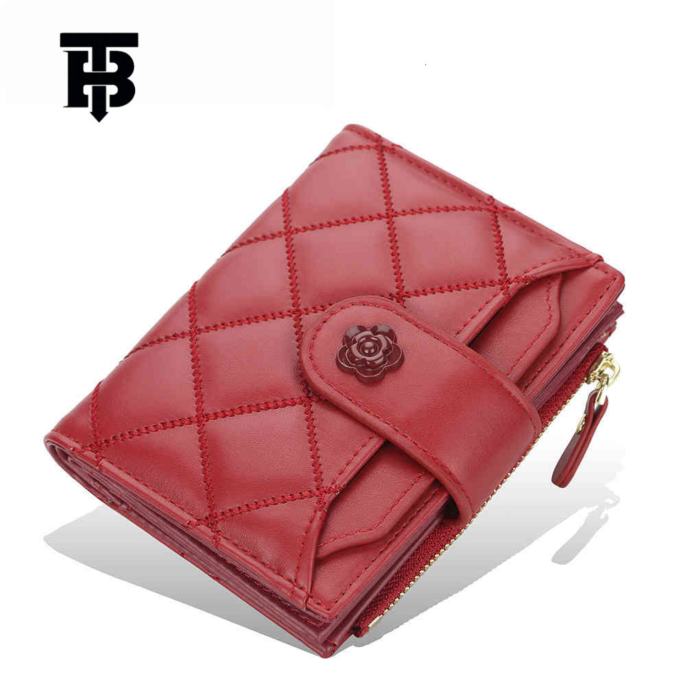 TB BHULAMTE Free Shipping New Designer Women's Bag 2025 Women's Short Wallet Embroidery Buckle Multi Card Slot Wallet Zipper Fashion Ticket 
