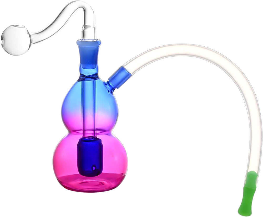 Gourd Shape Glass Oil Burner Pipe Mini Water Bong Thick Pyrex Glass Rainbow Hand Pipe Smoking Accessories