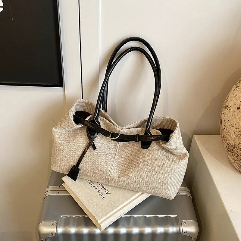 Leather Handbag With Simple Style Large Capacity Women s design Shoulder Bag With Zipper Women s Armpit Tote Bag Autumn New Designer Bag