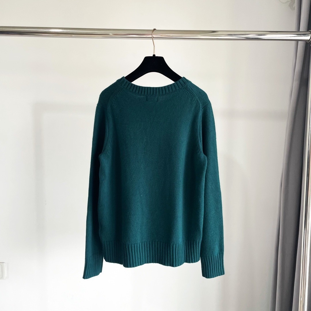 Luxury Designer brand Bear Heavy Industry embroidered sweater pullover women 2025 autumn new round neck outer wear comfortable versatile sweater
