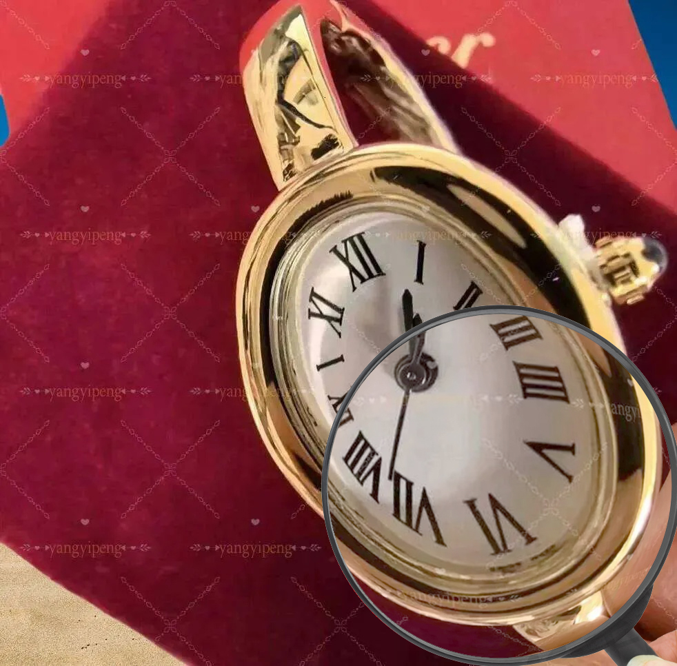 Unique Bathtub Vintage watch women designer Gold Plated Oval Watches Classic luxury watch Wedding Montre De Luxe C77 super clone watches