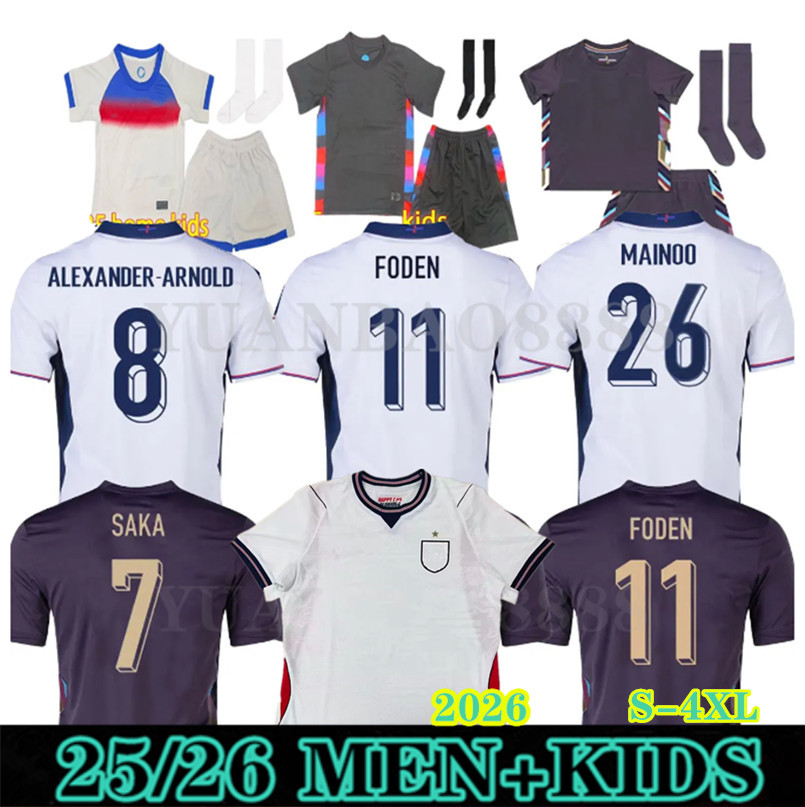 england football shirt BELLINGHAM Soccer Jersey RASHFORD KANE SAKA RICE FODEN 2025 20206 National Team Home White Away Men Kid Women Men Kids Kit S-4XL