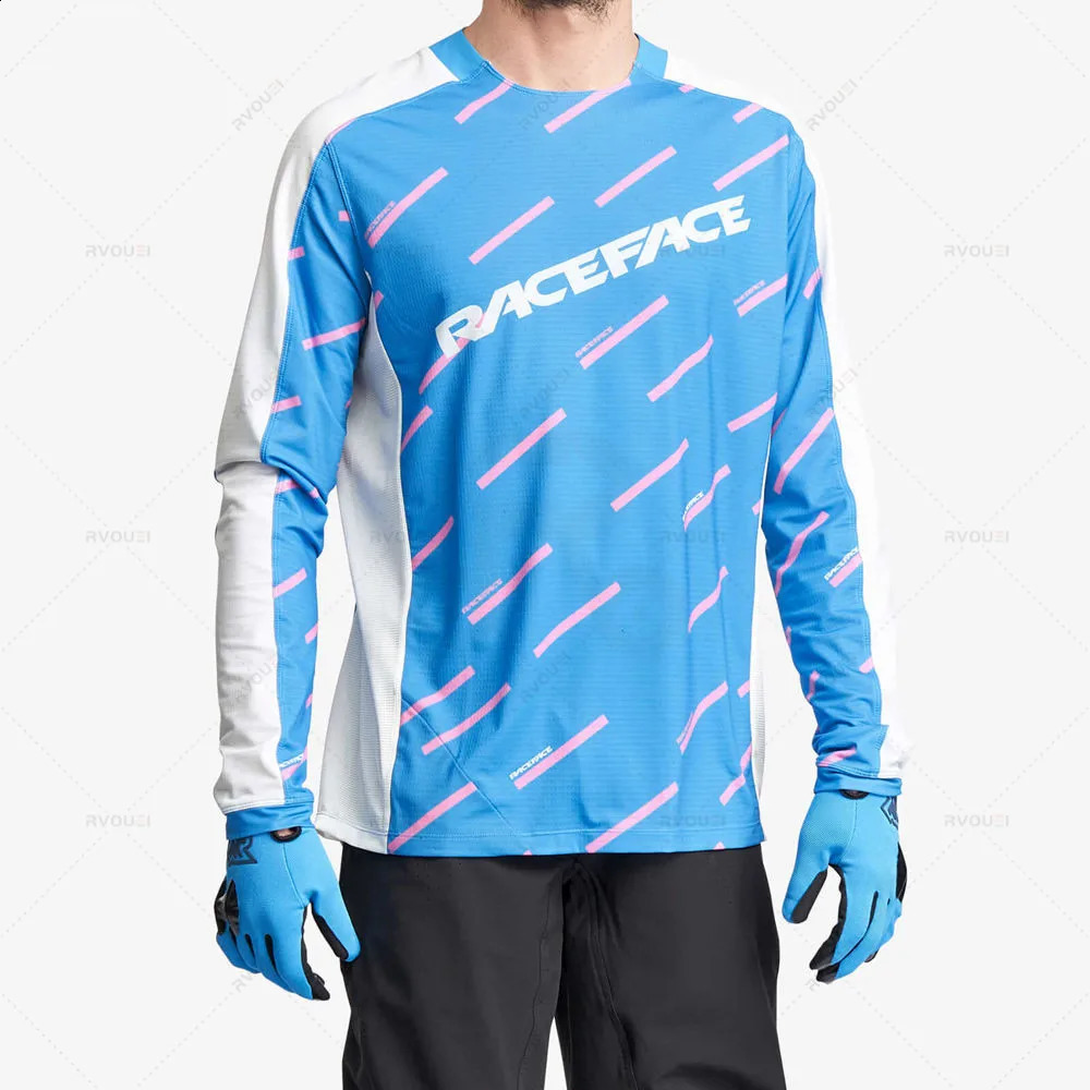 2025 RACE FACE Mountain Bike MTB Shirts Mens Downhill Jerseys Offroad DH Motorcycle Jersey Motocross Sportwear Clothing 250920