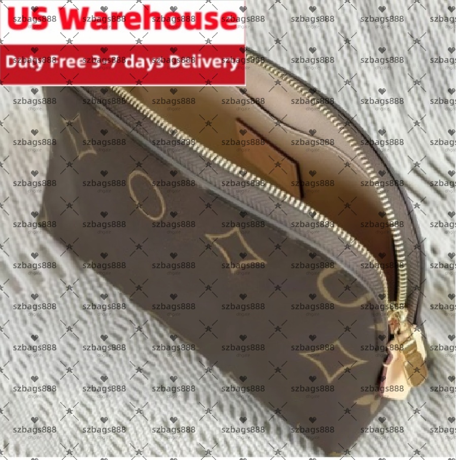 Womens Cosmetic Bags Designer Makeup Bag Leather Toiletry cosmetics Pouch Fashion women Make Up Travel Handbags Leather Purses