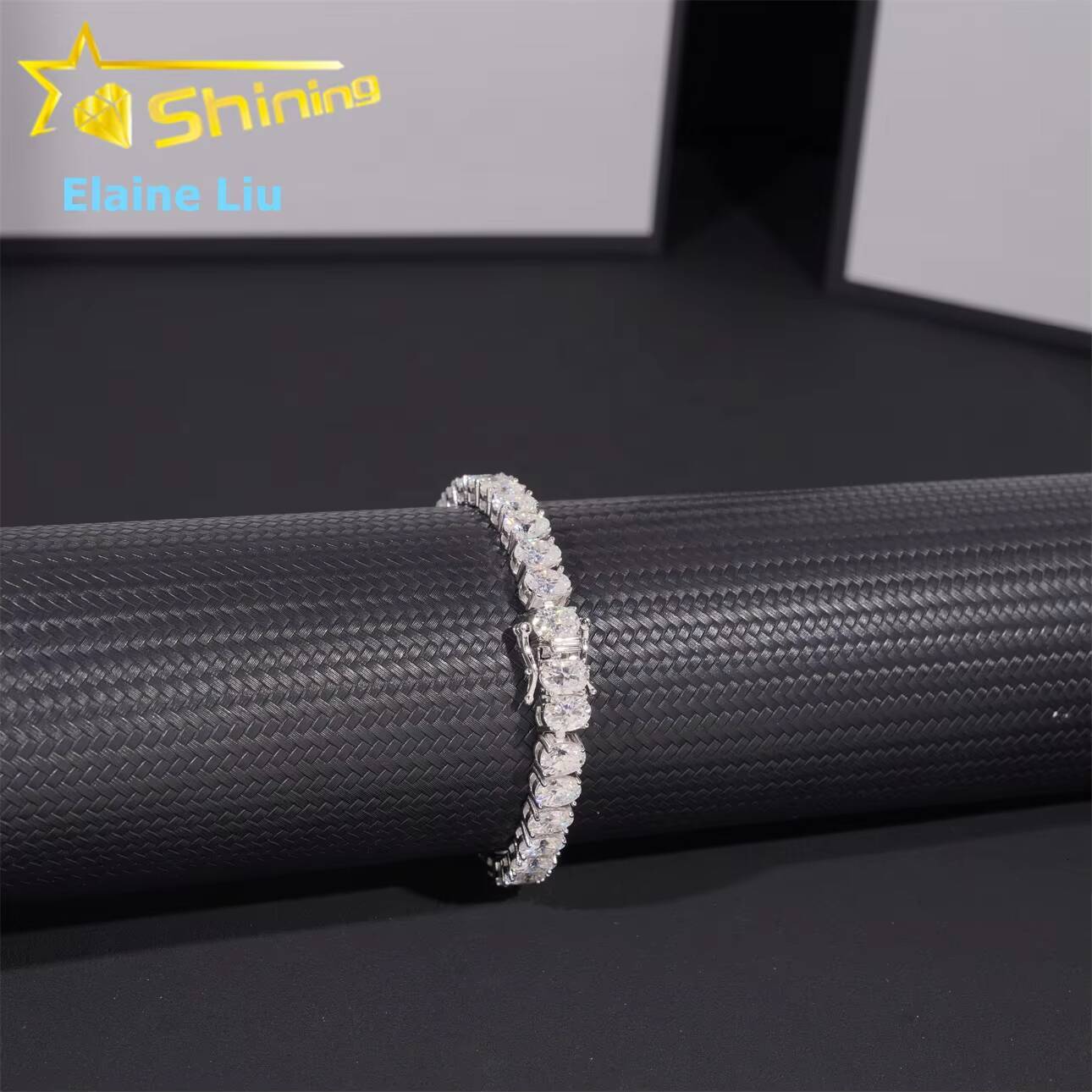Silver 925 Pass Diamond Tester Hip Hop Lad Diamond Jewelry Bracelet VVS Moissanite Custom Tennis Chain Bracelet
