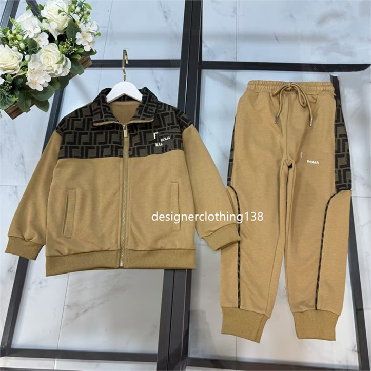 2026 Latest kids Designer Fashion Brand Classic Pattern Long-Sleeved Children's Clothing Luxury Outdoor Leisure Top and Pants Two-Piece Set Children's Clothing A25