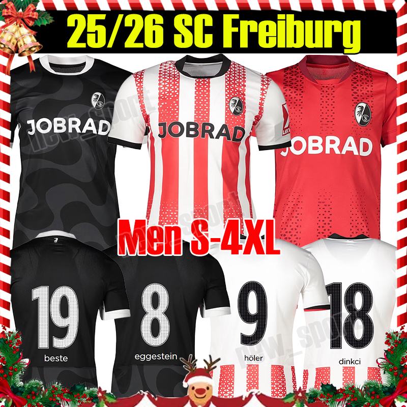 4XL 25/26 SC Freiburg soccer jerseys matanovic dinkci holer grifo scherhant eggestein beste adamu osterhage kyereh yuito ginter Men Kids Kit socks Football Shirts
