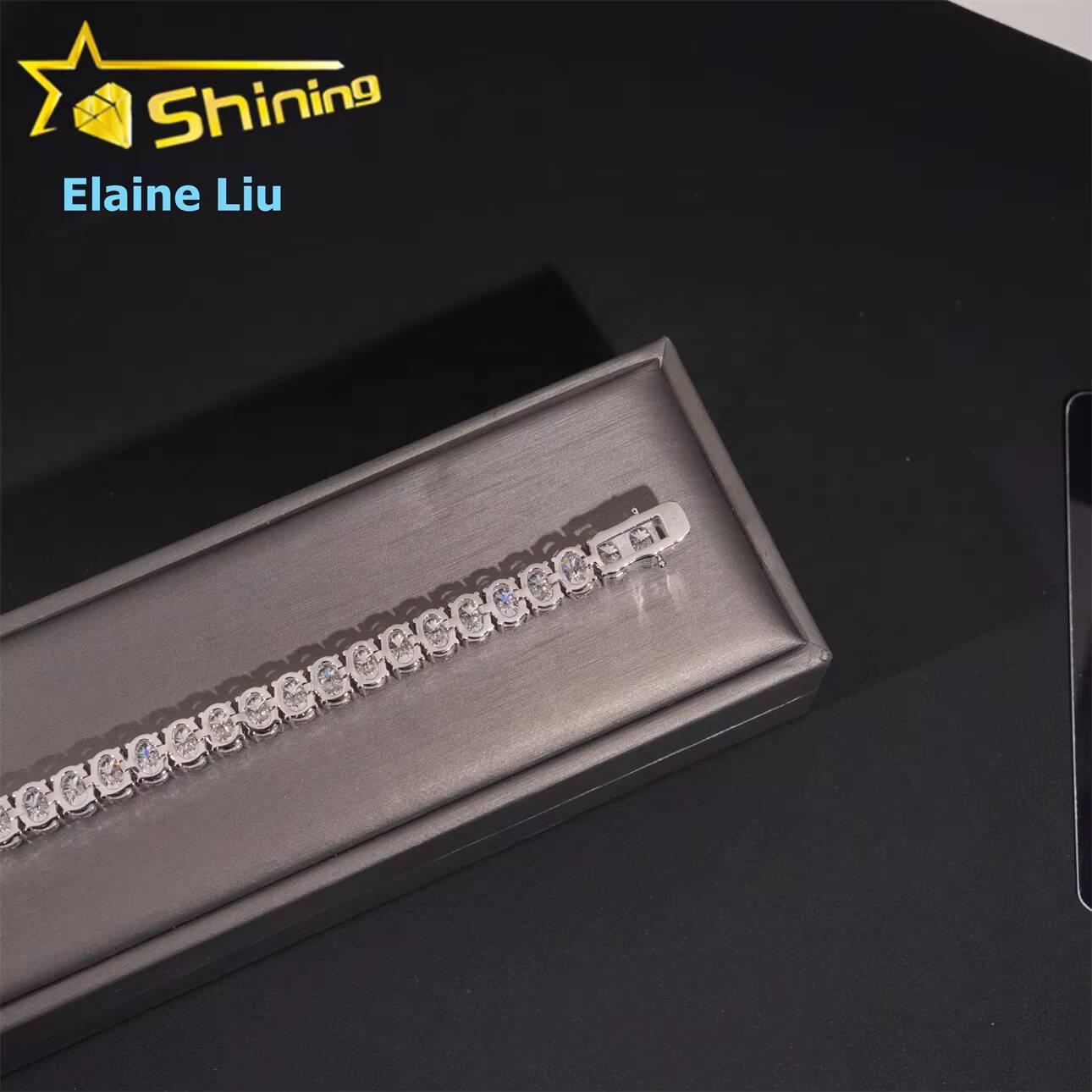 Silver 925 Pass Diamond Tester Hip Hop Lad Diamond Jewelry Bracelet VVS Moissanite Custom Tennis Chain Bracelet
