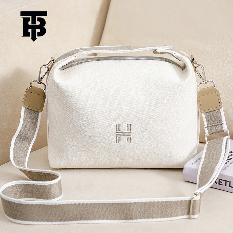 TB BHULAMTE Free Shipping New Designer Women's Bag 2025 INS Style Women's Solid Color Canvas Bag Large Capacity Simple Single Shoulder Art C