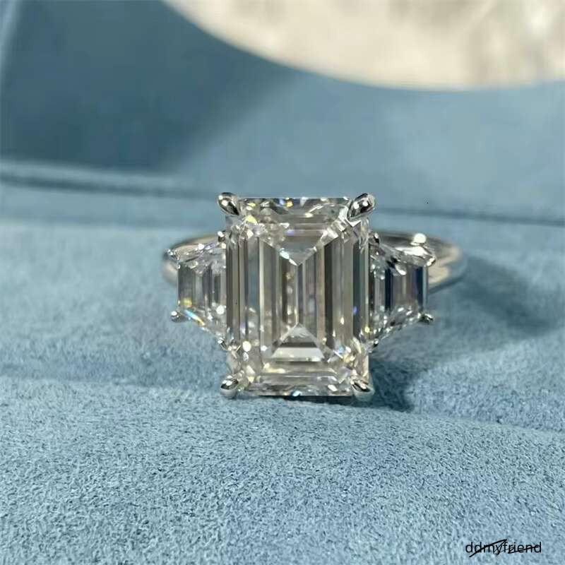 10K 14K White Gold IGI Certificated Lab Grown Dia 5Ct Vintage Engagement Emerald Cut Ring ddmyfriend