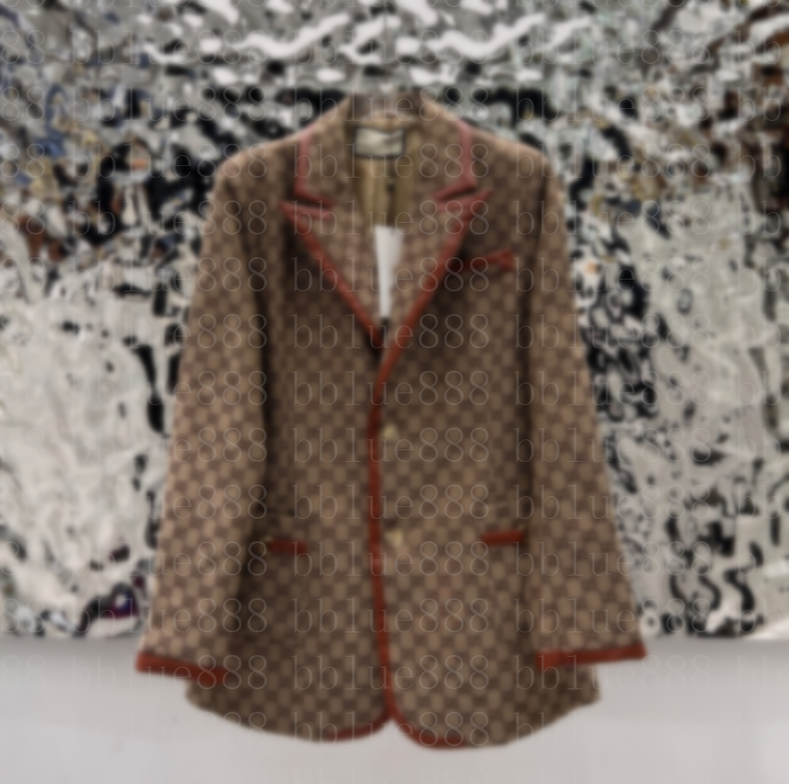 Women's autumn and winter suit V-neck top jacket with floral leather splicing high-end temperament suit jacket 921