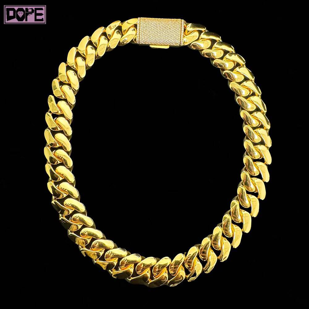 Hip Hop Chain 6mm 8mm 14mm 925 Silver Monaco Cuban Link Chain SizePlain Cuban Chain