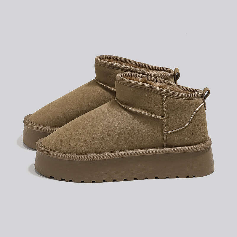 Platform Sole Snow for Women, Boots, 2024 Winter New Style, Warm Cotton Fleece Lined, Thickened Women's Shoes, Short Boots designer shoes designe