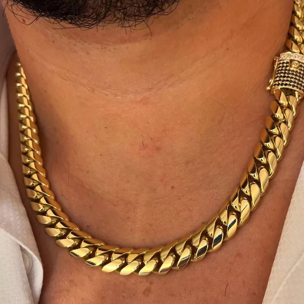 Popular Cuban Chain Necklace Customized Trendized Moissanite Jewelry Gold Plated 925 Silver Cuban Link Chain