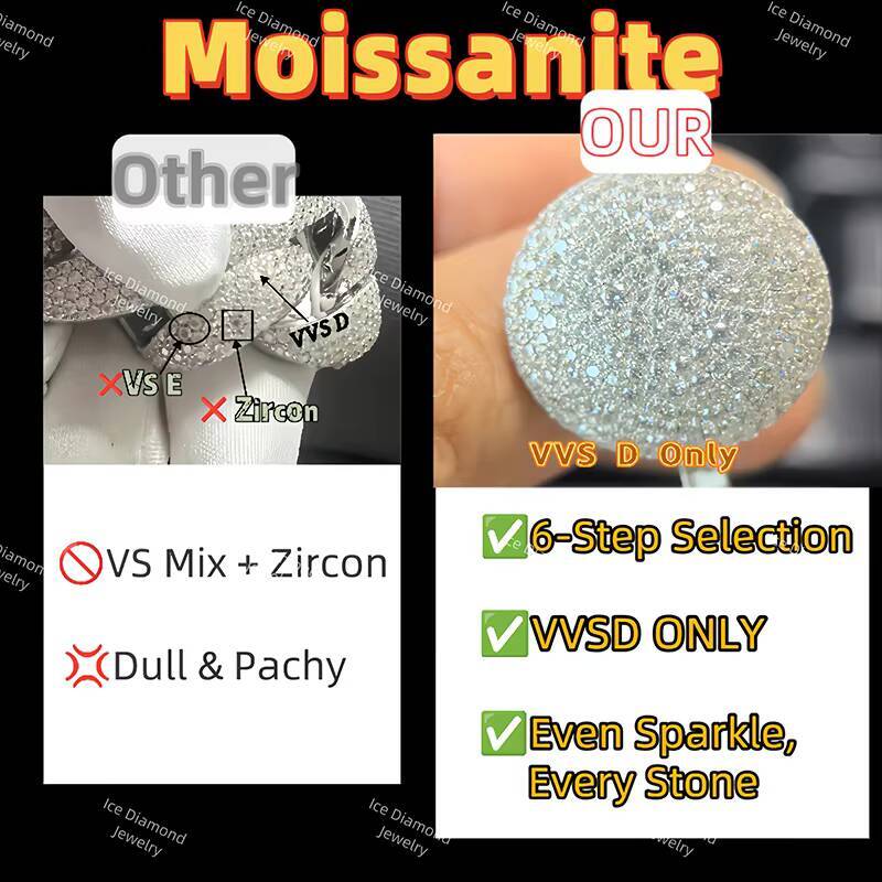 Customized Trend 925 Silver Iced Out Moissanite Pendant Hiphop Artistic Font Name Pendant Charm Unique Personalized Design