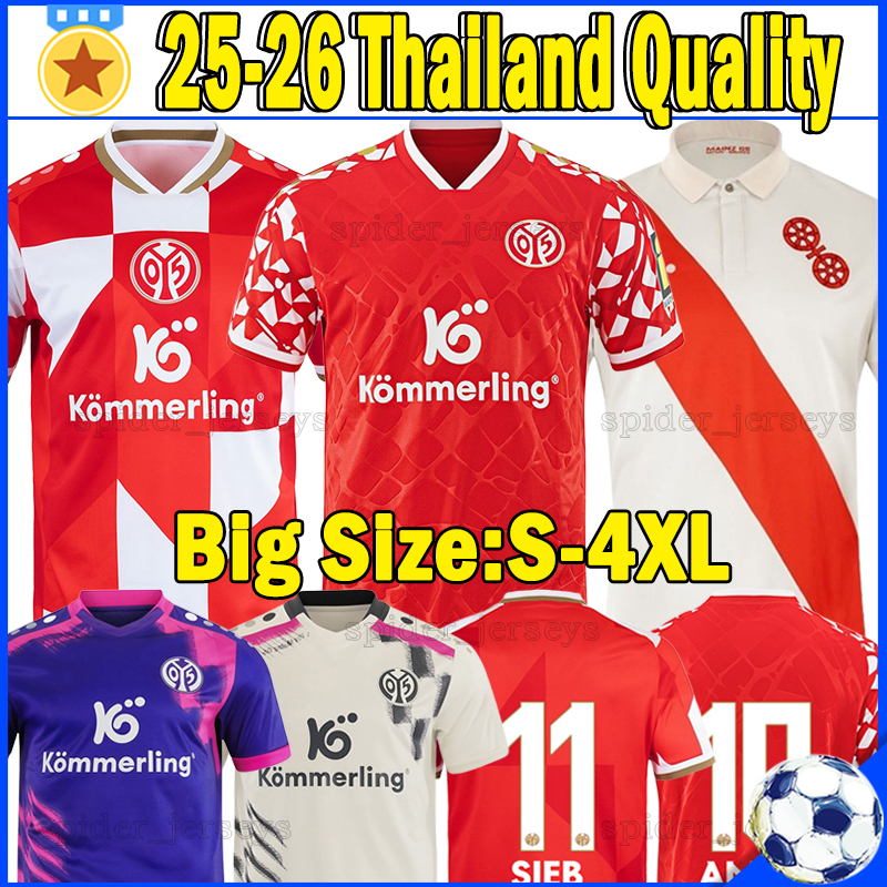 XXXL 4XL 2025 2026 Mainz Soccer Jerseys 120th anniversary WEIPER KAISHU SIEB HOLLERBACH KOHR NEBEL Football Shirts 25 26 NORDIN BOBZIEN BELL MALONEY LEE Men Uniforms