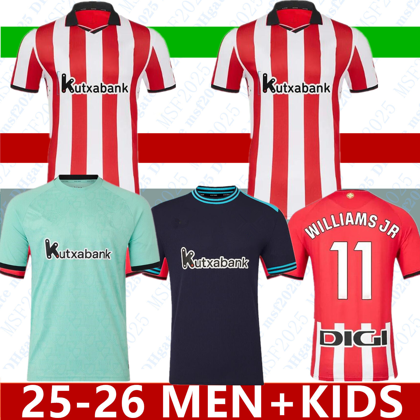 25 26 camiseta de Bilbao Soccer Jerseys GURUZETA BERENGUER MUNIAIN Athletic WILLIAMS JR Football shirt GARCIA VILLALIBRE Athletic Bilbao 2025 Sancet UNAI SIMON kit