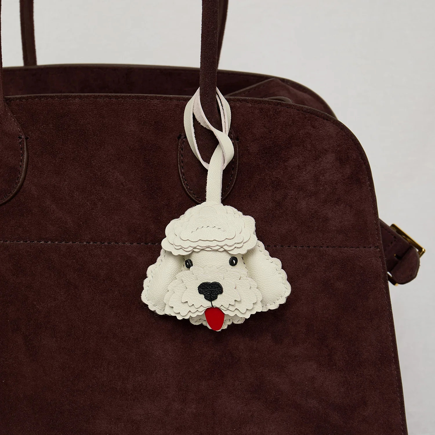 Sheepskin Handmade Leather Cute Teddy Dog Bag Charm KeyChain Gift Cute Decoration For Bags Exquisite Charm Bag Accessories 250920