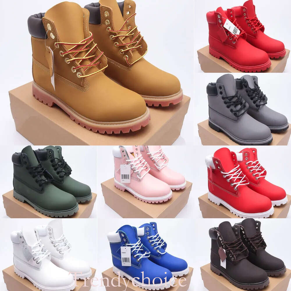 designer shoes men waterproof ankle classic martin shoe cowboy yellow red blue black pink hiking motorcycle boots 36-46 with