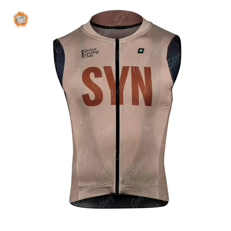 Winter Thermal Fleece Sleeveless Cycling Vest SYN Bicycle Warm Vest MTB Road Bike Tops Warm Sleeveless Cycling Jerseys 250920
