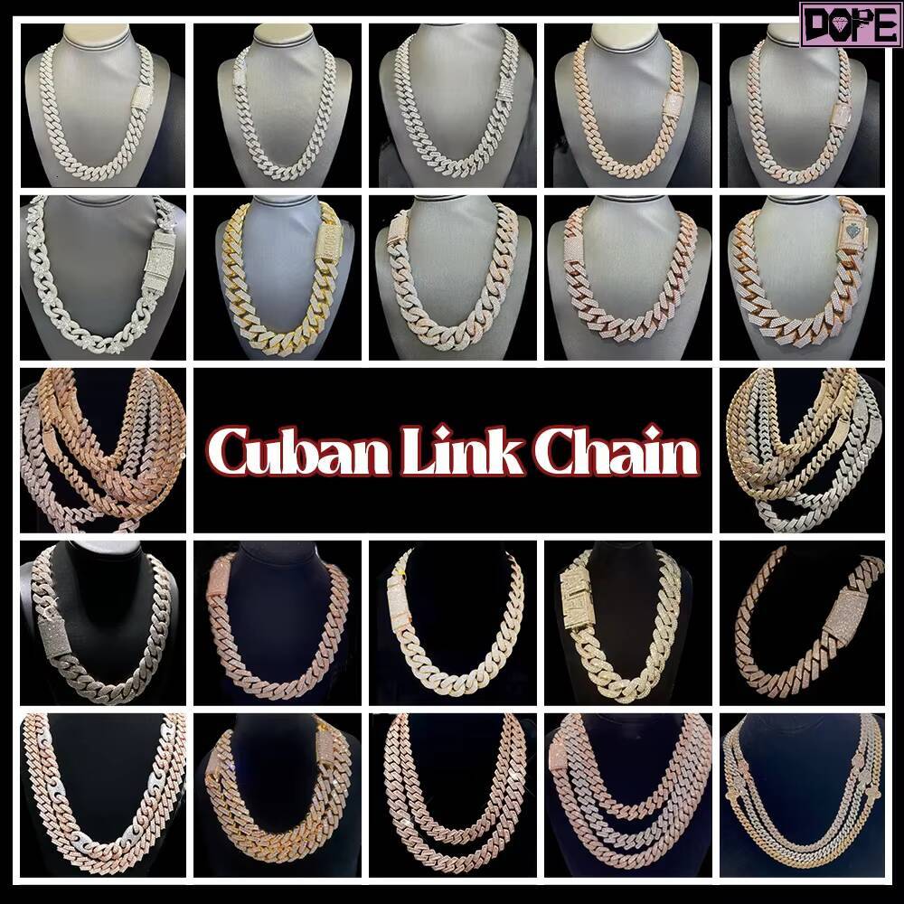 FaMoissaniteory Heavy 16mm Cuban Link Chain Miami Plain Hip Hop Necklace 14K 18K Gold Plating Cuban Chain