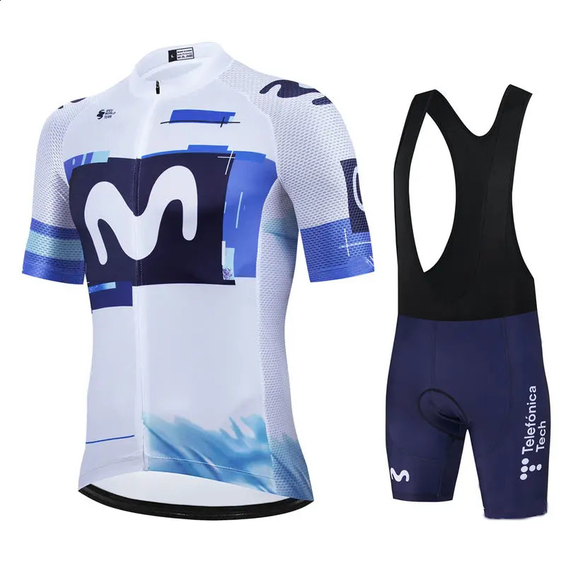 Movistar Pro Team Summer Cycling Jersey Suit Mens Breathable Mountain Bicycle Clothing Set Bike Mountain Maillot Ropa Ciclismo 250920