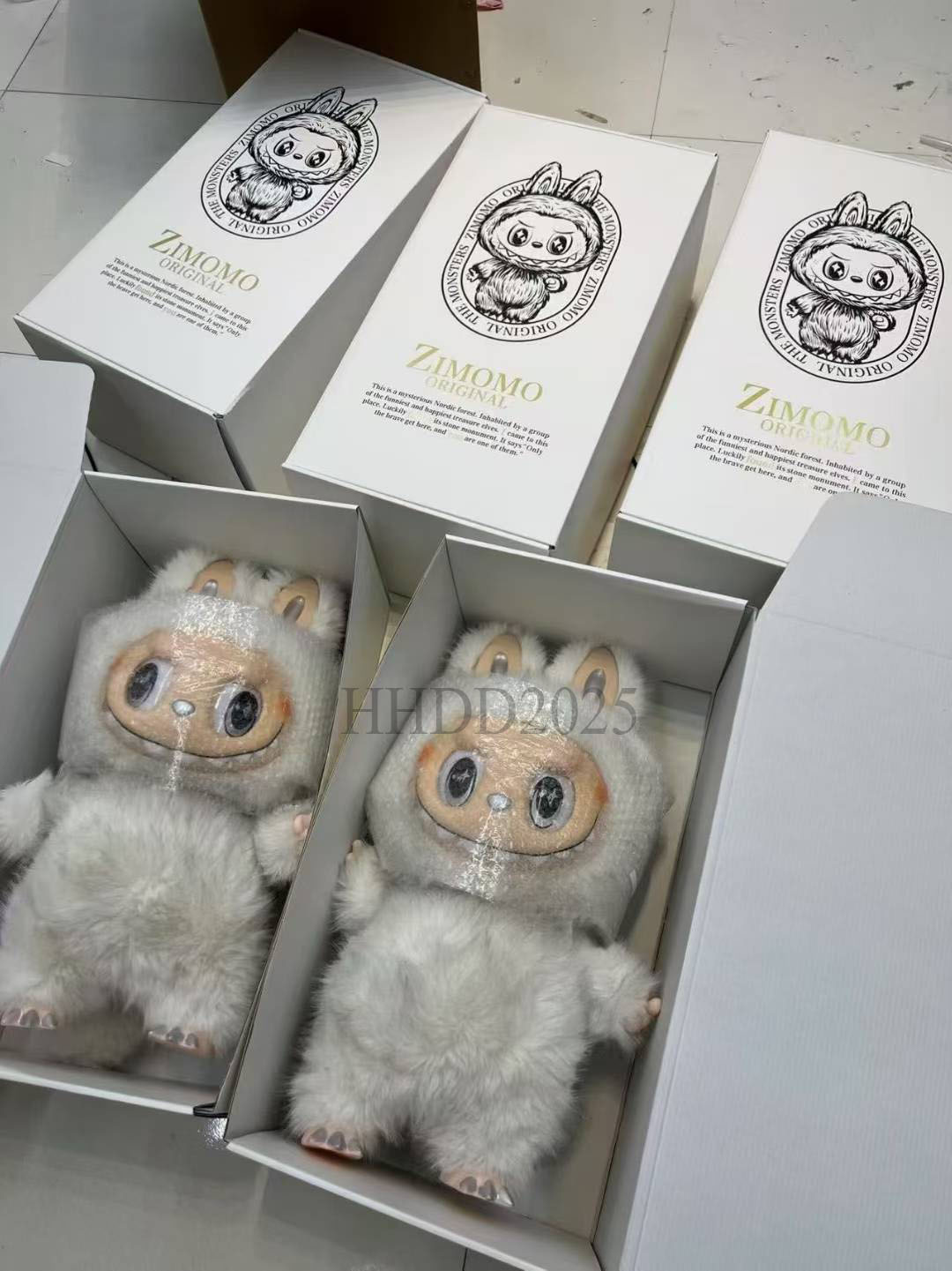 Presale 38Cm 58cm Labubu angel BigZimomo The Monster Leader White Limited Archangel Creative Change Doll Figure Vinyl Doll