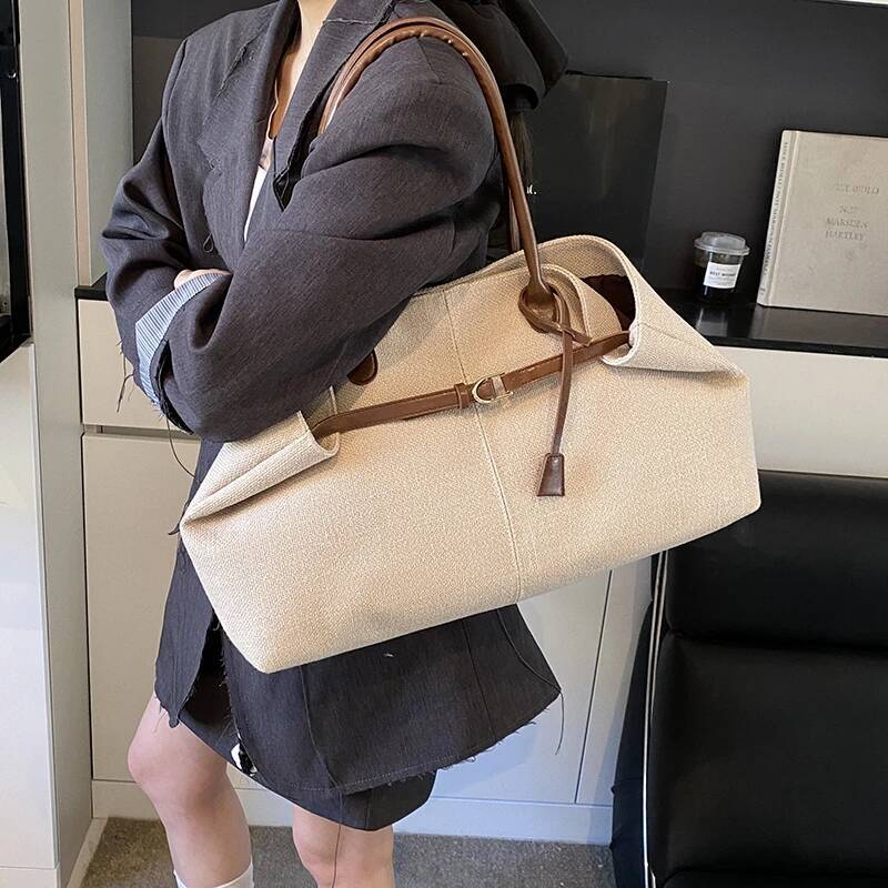 Leather Handbag With Simple Style Large Capacity Women s design Shoulder Bag With Zipper Women s Armpit Tote Bag Autumn New Designer Bag