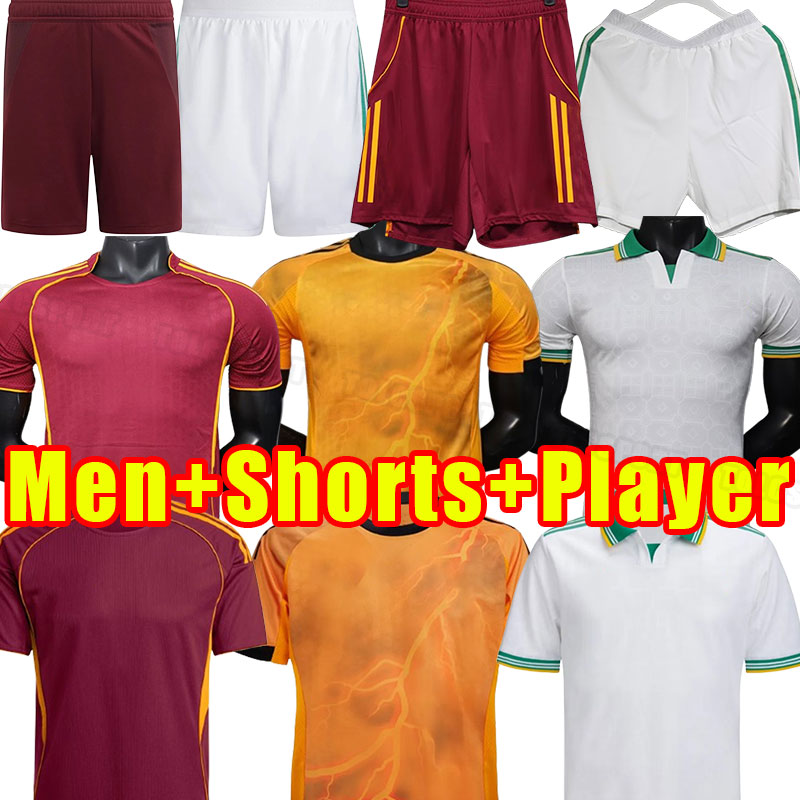 25 26 DYBALA Soccer jerseys shorts maglia Pellegrini belotti Abraham Football shirts MANCINI KUMBULLA men kids kit EL SHAARAWY Uniform fans player version Roma