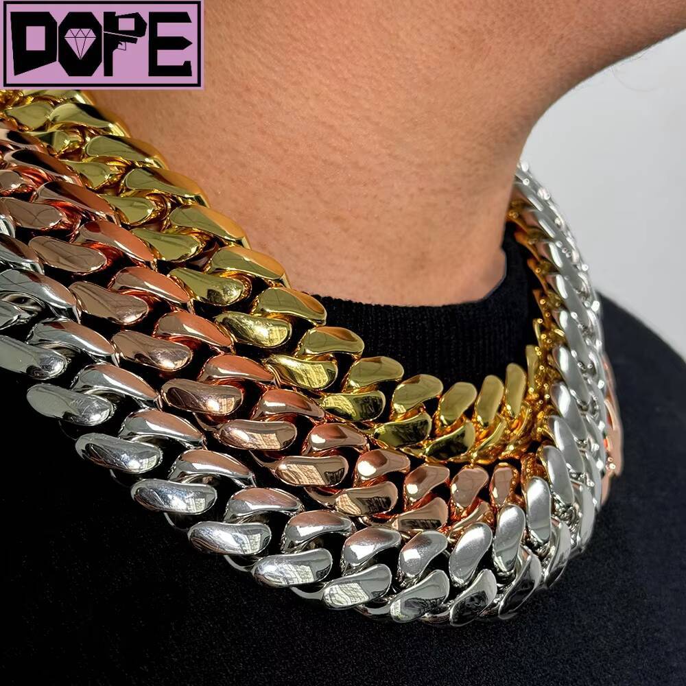 20mm Miami Cuban Link Chain Solid Brass 18k Gold Plated Cuban Chain SizeCuban Link Chain