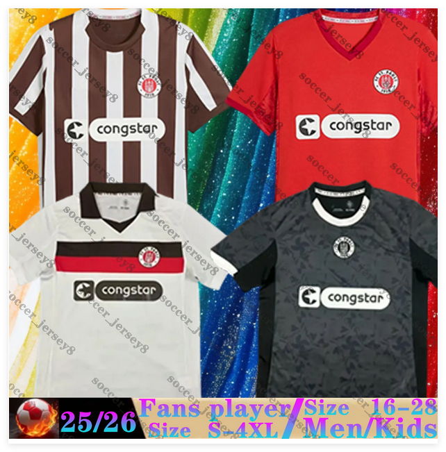 25 26 ST Pauli Soccer Jerseys GUILAVOGUI SAAD EGGESTEIN AFOLAYAN MenS top Uniforms BOUKHALFA SMITH SALIAKAS WEIBHAUPT2025 2026 home Football Shirts kids kits sets