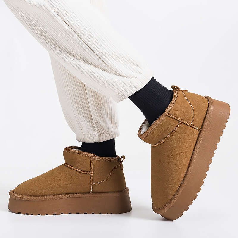 Platform Sole Snow for Women, Boots, 2024 Winter New Style, Warm Cotton Fleece Lined, Thickened Women's Shoes, Short Boots designer shoes designe