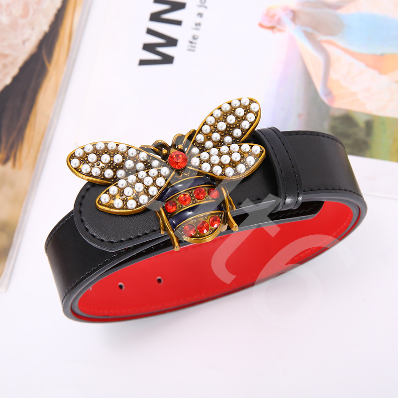 Waist Leather Belts Women Belt Belts Luxury Designer For Jeans Dresses Woman Bee Studded Buckle Girls Ladies Fashion Decorative With Box d45