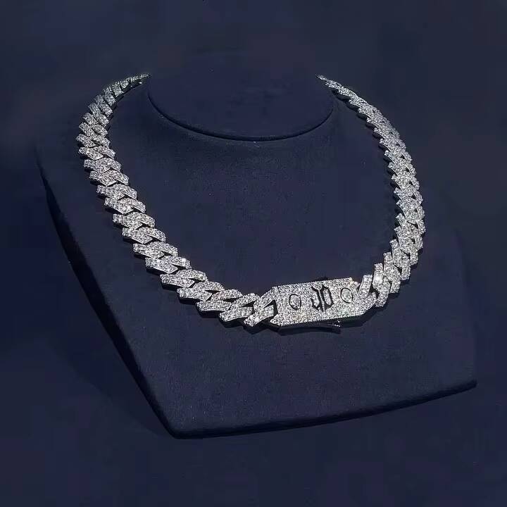 16mm Pass Tester Cuban Link Chain Iced Out Customized Trend Clasp VVS 925 Silver Customized Trend Moissanite Cuban Chain