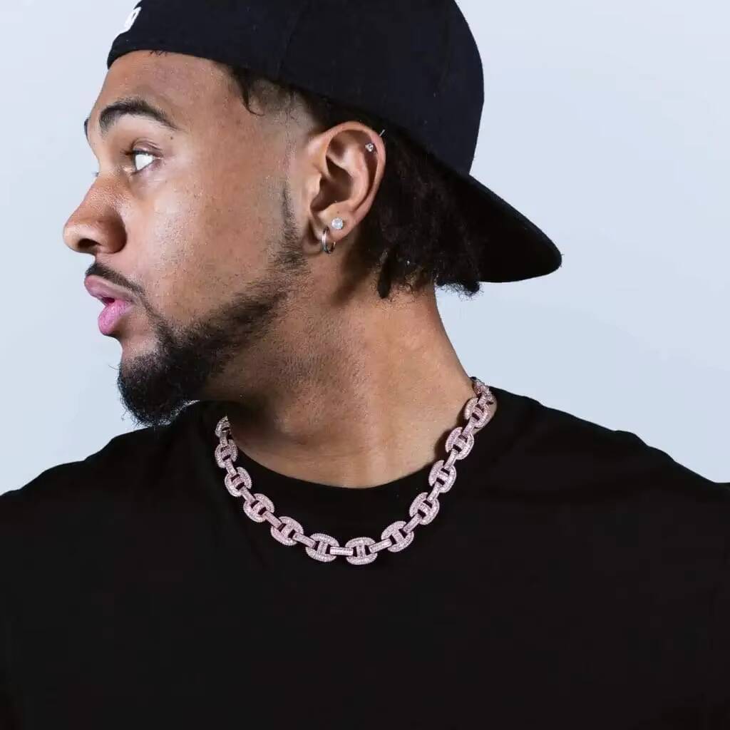 KIBO Gems Iced Out 15MM High Quality Sterling Silver Dancing Cuban Link Necklace Moissanite Cuban Link Chain