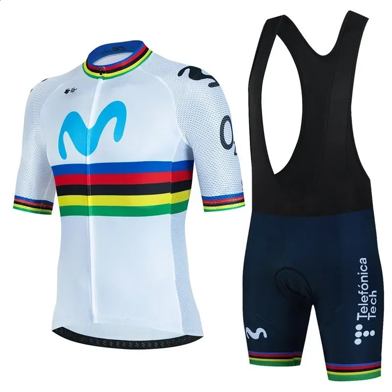 Movistar Pro Team Summer Cycling Jersey Suit Mens Breathable Mountain Bicycle Clothing Set Bike Mountain Maillot Ropa Ciclismo 250920