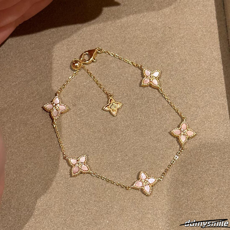 Fritillary Flower Petal Pendant Palace Style Bracelet Exquisite Light High-End Hand Accessories ddmysmile ddmysmile ddmysmile ddmysmile