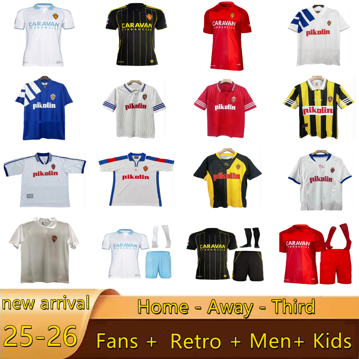 4XL 25 26 RealZaragoza Soccer Jerseys SOBERON I.CALERO GIULIANO LISO BERMEJO SIMEONE CAMISETA MOLLEJO VADA 92 93 94 95 96 97 98 01 02 04 Retro Football men kids kit