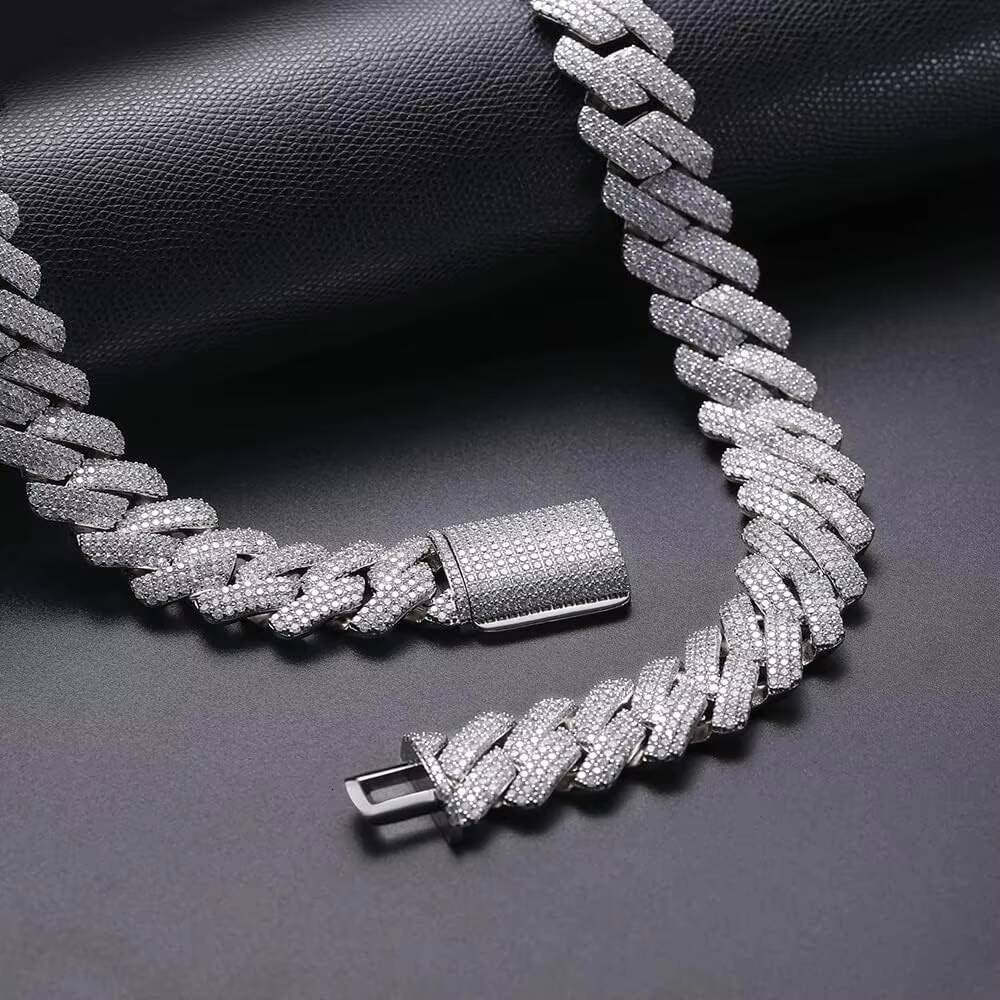 20mm Cuban Link Iced Out Chain Hiphop Men Necklace 925 Silver VVS Diamond Customized Trend Moissanite Cuban Chain