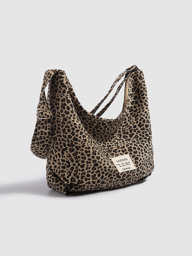 free shipping designer Leopard print canvas bag large-capacity casual single-shoulder crossbody trendy and fashionable