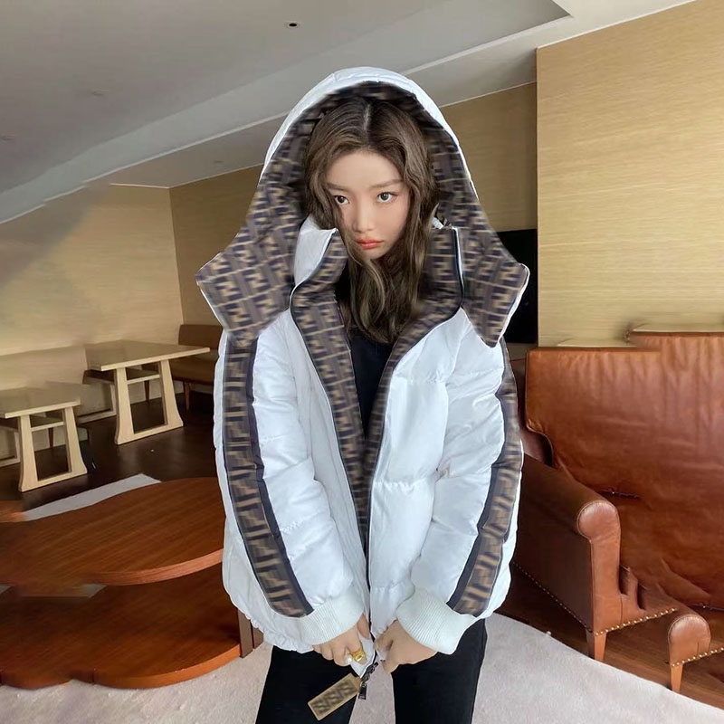 New letter printed down jacket for women, double-sided hooded high-end design, fashionable women's winter high-quality jacket